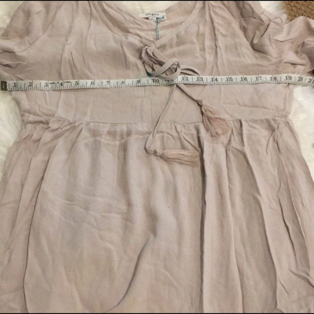 Umgee boho babydoll peasant dress long bell sleeve - Picture 2 of 3
